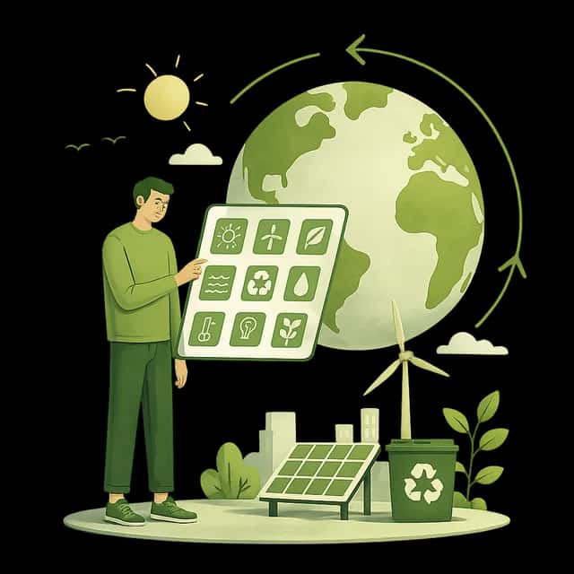 Ilustração sustentabilidade ambiental